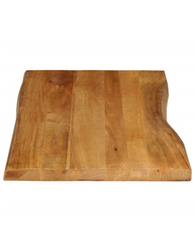 Piano Tavolo 110x60x3,8 cm Bordi Vivi in Legno Massello Mango