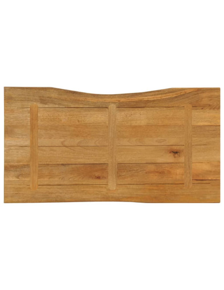 Piano Tavolo 110x60x3,8 cm Bordi Vivi in Legno Massello Mango