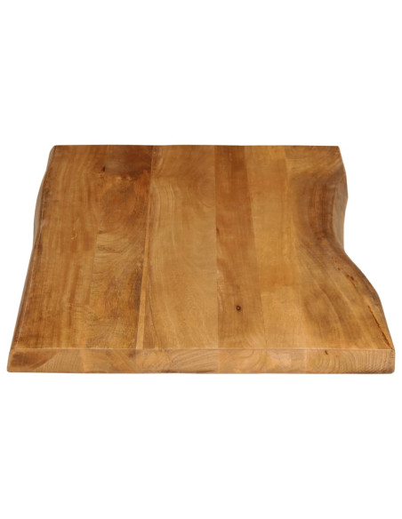 Piano Tavolo 100x60x3,8 cm Bordi Vivi in Legno Massello Mango