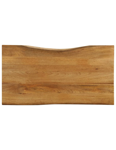 Piano Tavolo 110x60x3,8 cm Bordi Vivi in Legno Massello Mango