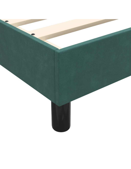 Giroletto a Molle con Materasso Verde Scuro 140x210 cm Velluto