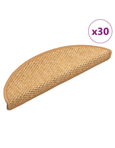 Tappeti Autoadesivi Scale Aspetto Sisal 30 pz 56x17x3 cm Sisal
