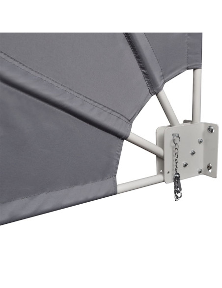 Tenda Laterale per Balcone Pieghevole Grigia 140x140 cm