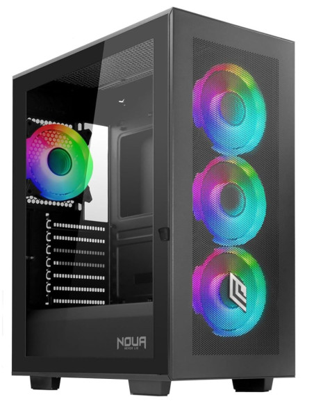 CASE MID-TOWER NO PSU UTOPIA F502BK 1U3 2U2 3*FANARGB VETRO BK