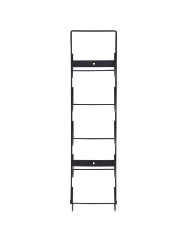 Portavini da Parete per 5 Bottiglie Nero in Ferro