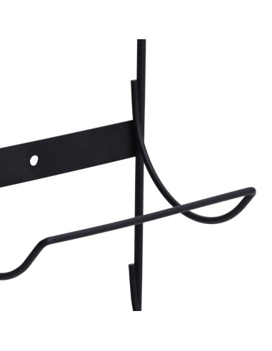 Portavini da Parete per 5 Bottiglie Nero in Ferro