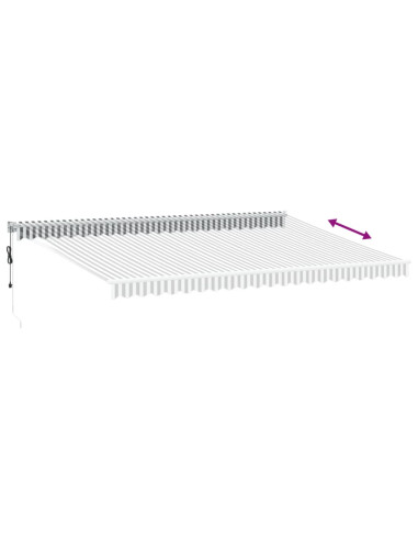 Tenda Retrattile Antracite e Bianca 5x3 m Tessuto e Alluminio