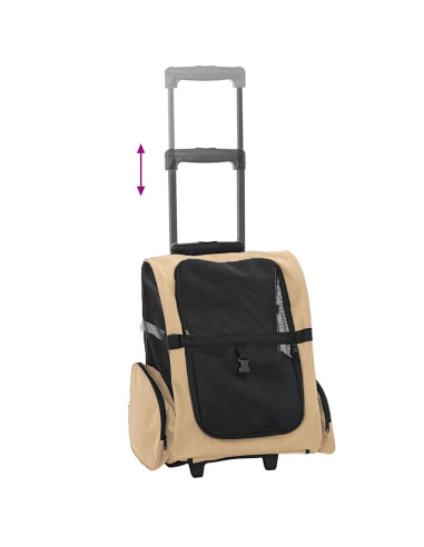 Carrello per Animali 3 in 1 Design Sabbia 48x32x57 cm Tessuto Oxford