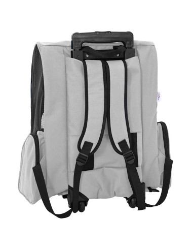 Carrello per animali domestici 3 in 1 design grigio 48x32x57 cm tessuto Oxford