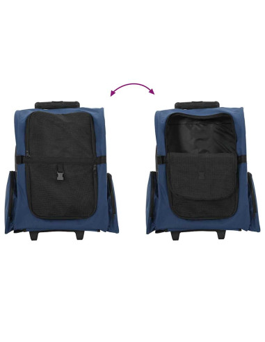 Carrello per animali domestici 3 in 1 Design Blu 48x32x57 cm Tessuto Oxford
