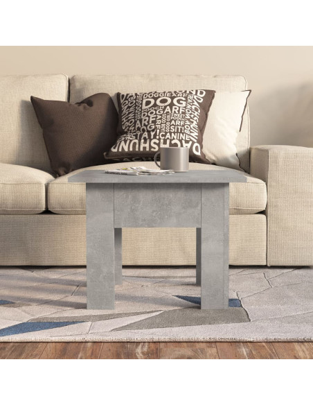 Tavolino da Caffè Grigio Cemento 55x55x42 cm in Truciolato