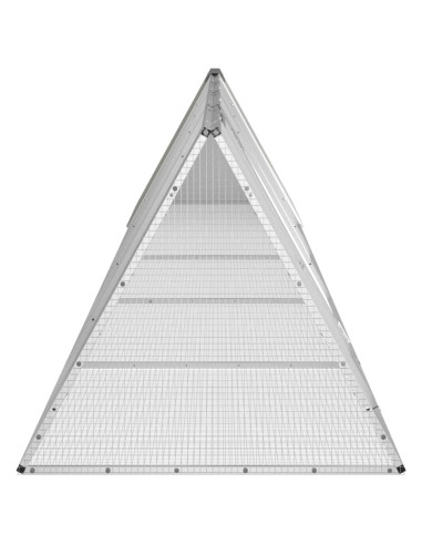 Gabbia per Conigli grigio 504,5x80,5x71 cm Acciaio Zincato