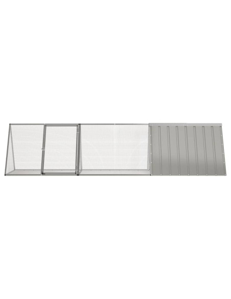 Gabbia per Conigli grigio 302,5x80,5x71 cm Acciaio Zincato