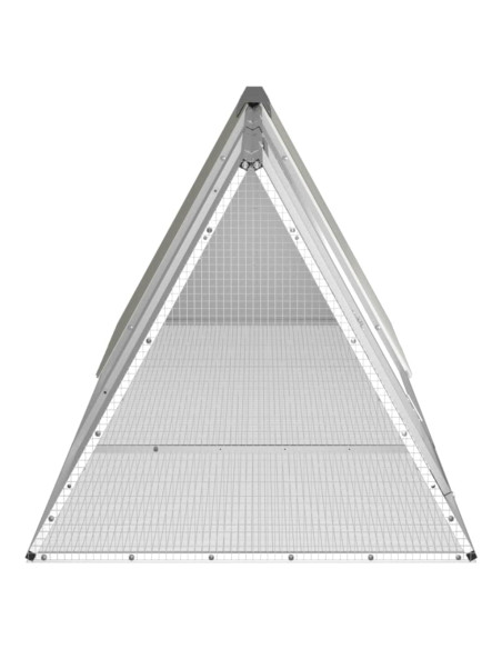 Gabbia per Conigli grigio 302,5x80,5x71 cm Acciaio Zincato
