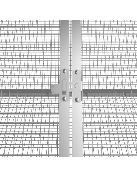 Gabbia per Conigli grigio 302,5x80,5x71 cm Acciaio Zincato