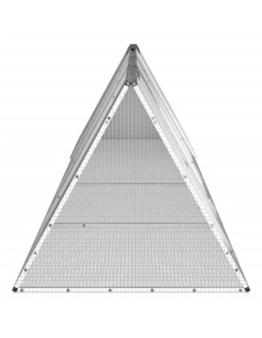 Gabbia per Conigli grigio 403,5x80,5x71 cm Acciaio Zincato