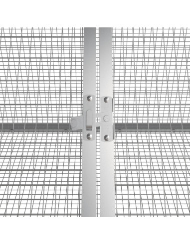 Gabbia per Conigli grigio 403,5x80,5x71 cm Acciaio Zincato