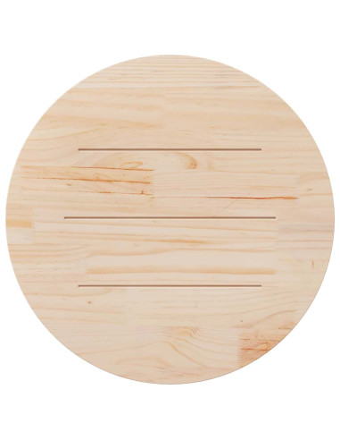 Piano Tavolo Rotondo Bianco Ø80x3 cm in Legno Massello di Pino