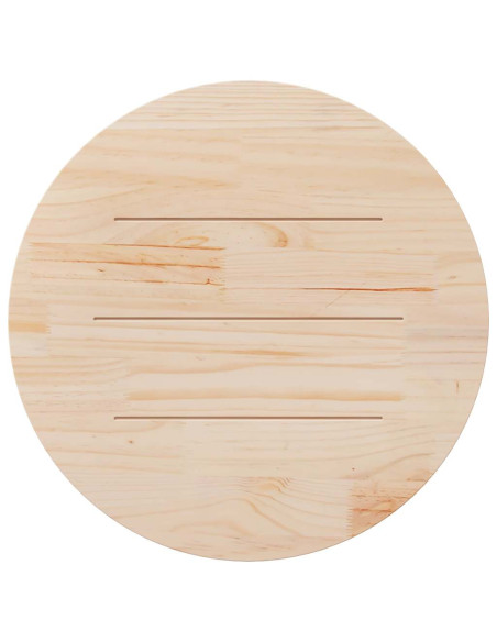 Piano Tavolo Rotondo Bianco Ø80x3 cm in Legno Massello di Pino
