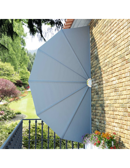 Tenda Laterale per Terrazza Pieghevole Grigio 200 cm