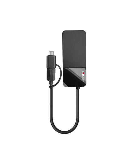 Lindy 43354 replicatore di porte e docking station per laptop USB 3.2 Gen 1 (3.1 Gen 1) Type-A + Type-C Nero