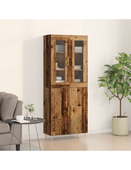 Highboard Legno Vecchio 69.5x34x180 cm Legno Ingegnerizzato
