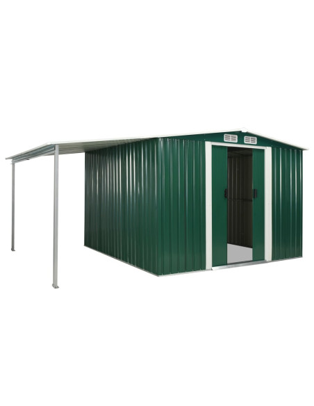 Capanno Giardino Porte Scorrevoli Verde 386x259x178 cm Acciaio