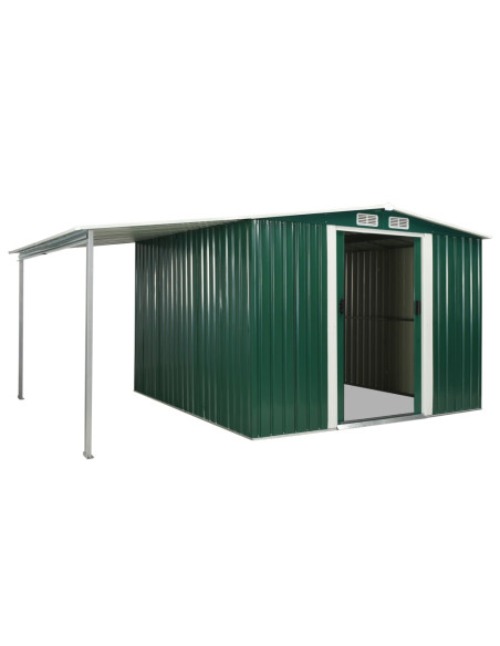 Capanno Giardino Porte Scorrevoli Verde 386x259x178 cm Acciaio