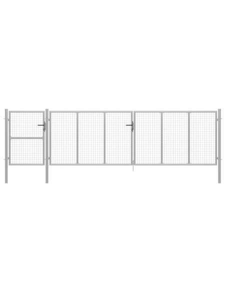 Cancello per Giardino in Acciaio 500x125 cm Argento