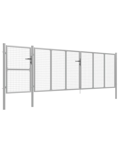 Cancello per Giardino in Acciaio 500x125 cm Argento