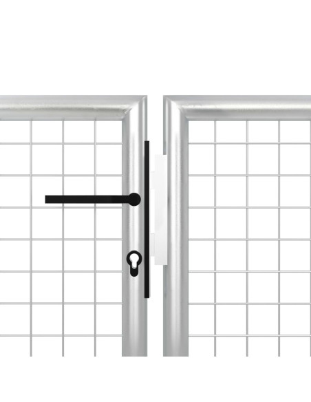 Cancello per Giardino in Acciaio 500x125 cm Argento