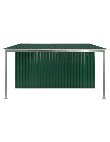 Capanno Giardino Porte Scorrevoli Verde 386x312x178 cm Acciaio