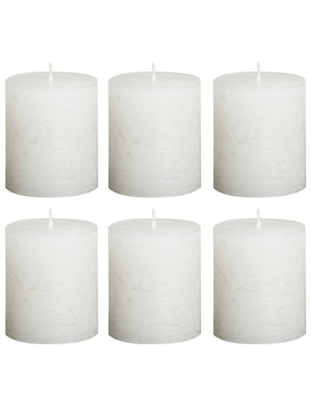 Bolsius Candele Rustiche Moccoli 6 pz 80x60 mm Bianche
