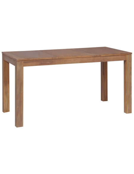 Tavolo in Legno Massello di Teak Finitura Naturale 140x70x76 cm