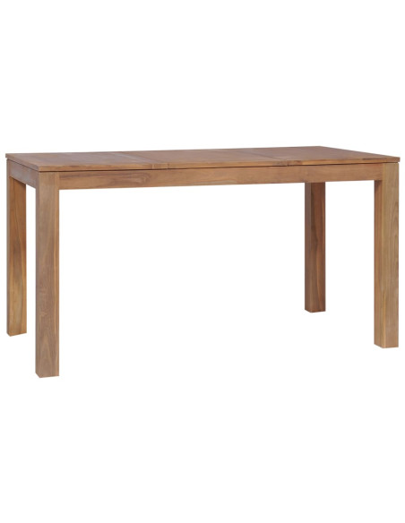 Tavolo in Legno Massello di Teak Finitura Naturale 140x70x76 cm