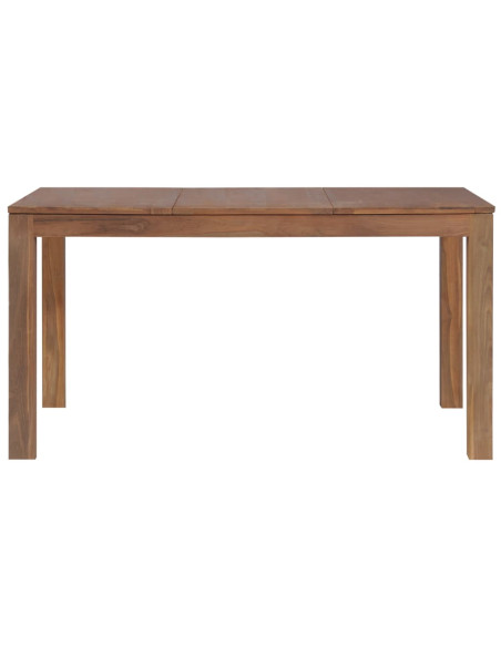 Tavolo in Legno Massello di Teak Finitura Naturale 140x70x76 cm