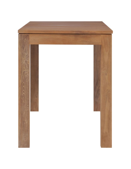 Tavolo in Legno Massello di Teak Finitura Naturale 140x70x76 cm