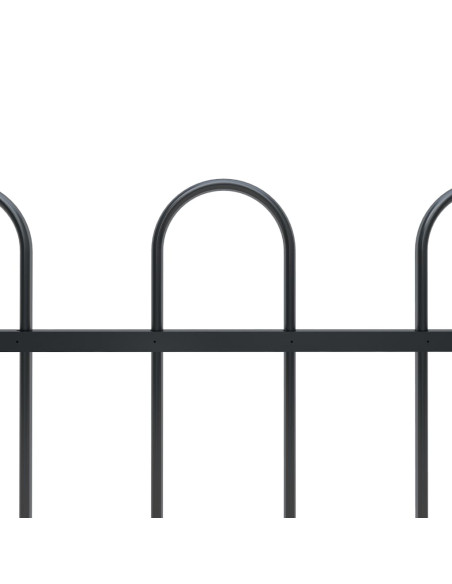 Recinzione Giardino Punta Tonda in Acciaio 15,3x1,5m Nera
