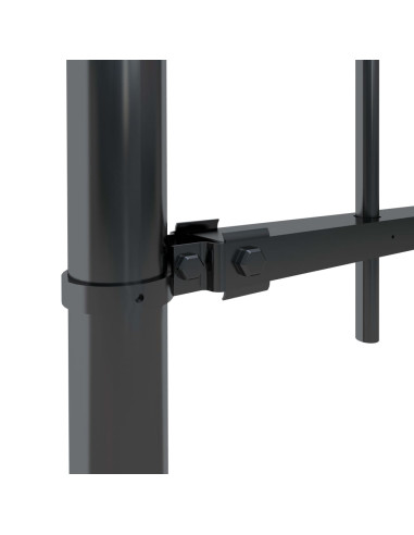 Recinzione da Giardino con Parte Superiore ad Anello in Acciaio 1603,5x150 cm Nero