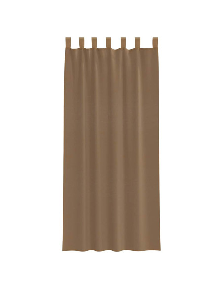 Tende in Voile con Passanti 2 pz Marrone Chiaro 140x245 cm