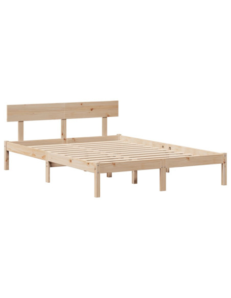 Letto senza Materasso 135x190 cm in Legno Massello di Pino