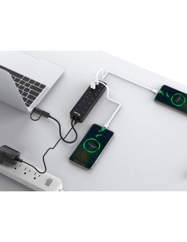 Equip 128965 hub di interfaccia USB 3.2 Gen 1 (3.1 Gen 1) Type-A 5000 Mbit/s Nero