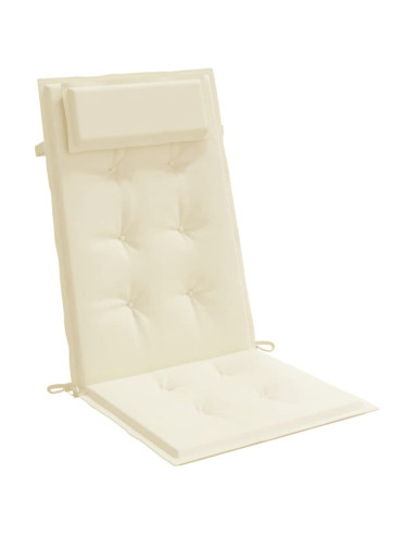 Cuscini per Sedia con Schienale Alto 2 pz Crema Tessuto Oxford