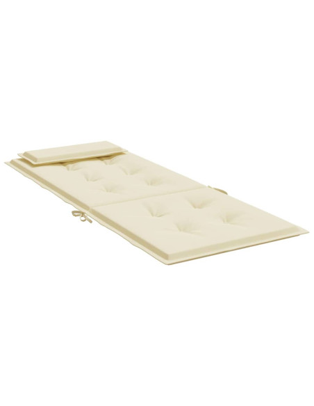 Cuscini per Sedia con Schienale Alto 2 pz Crema Tessuto Oxford