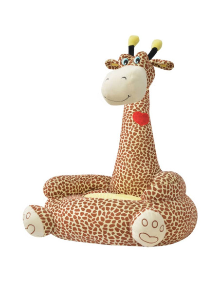 Poltrona in Peluche per Bambini Girafa Marrone