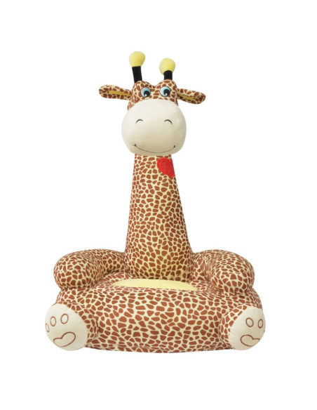 Poltrona in Peluche per Bambini Girafa Marrone