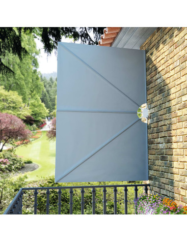 Tenda Laterale per Terrazza Pieghevole Grigio 240x160 cm