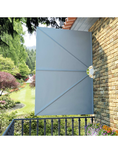 Tenda Laterale per Terrazza Pieghevole Grigio 240x160 cm