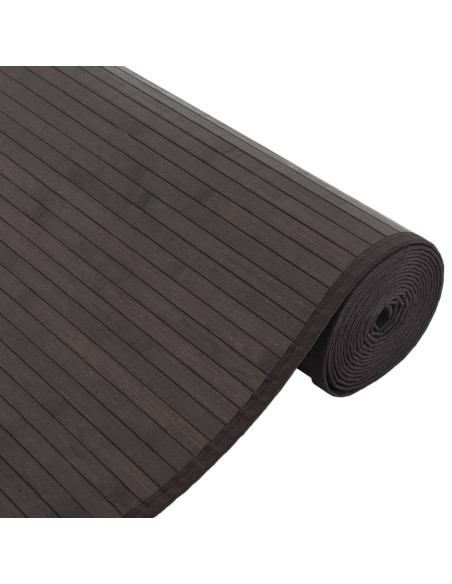 Tappeto Rettangolare Marrone Scuro 80x200 cm in Bambù