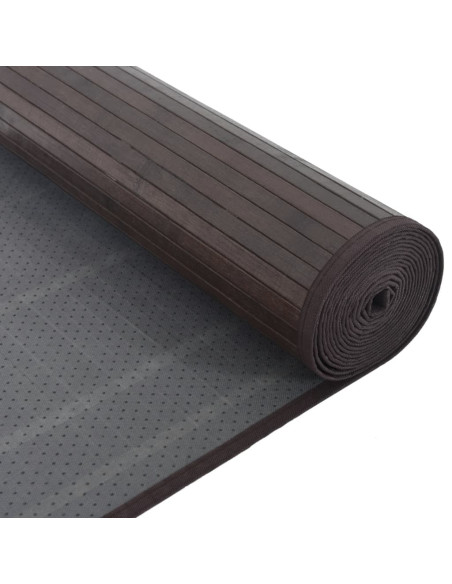 Tappeto Rettangolare Marrone Scuro 80x200 cm in Bambù